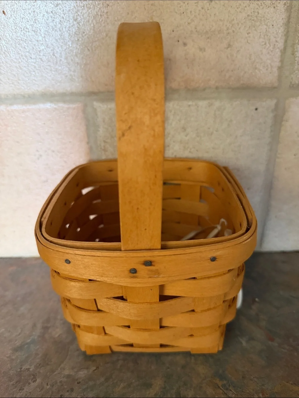 Longaberger Honey Brown Handwoven Square Basket circa 1998🫶